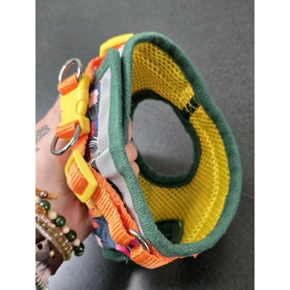 Travel Cat Hawaiian Print Harness Sz S The True Adventure Buckle Walk Adjustable